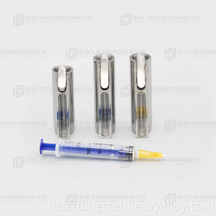 Various size tungsten heavy alloys syringe shield support custom-made
